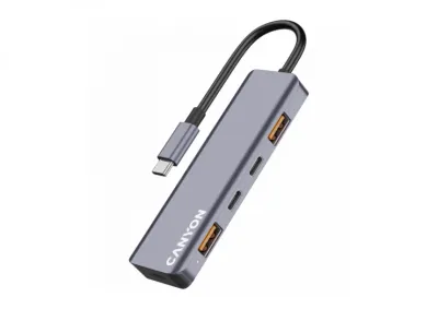 CANYON USB-C Hub DS-18, 5 u 1, siva