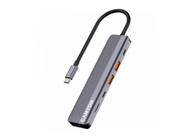 CANYON USB-C Hub DS-17, 6 u 1, 4k, siva