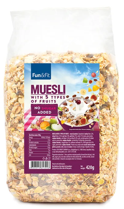 Fun&Fit Musli sa 5 vrsta voća, 420g