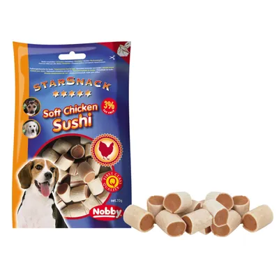 Nobby Pileća poslastica za pse Starsnack Soft Chicken Sushi, 70 gr