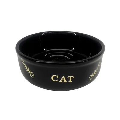 Nobby Keramička posuda za mace Golden Cat, 13.5x4.5 cm, 250 ml, Crna