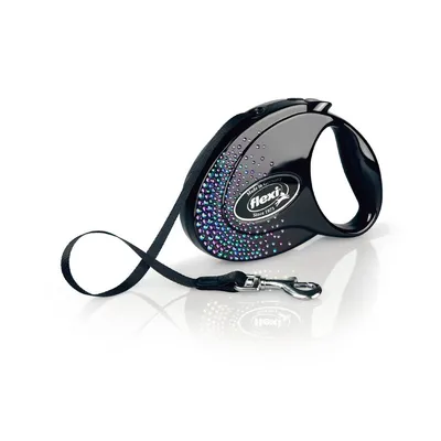 Flexi Povodac za pse Glam Splash M traka 5m crni