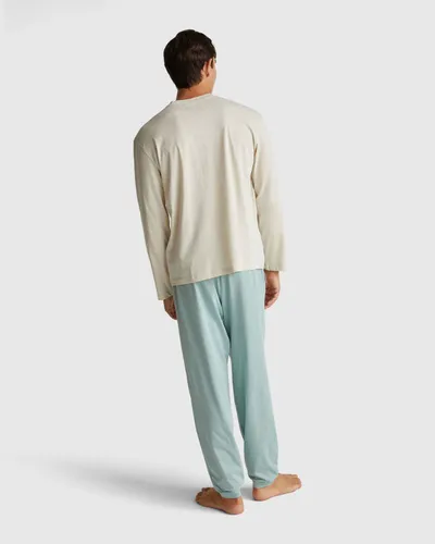 Benetton Muška pidžama 30964P02Y-0L8-XL, Zeleno-bijela