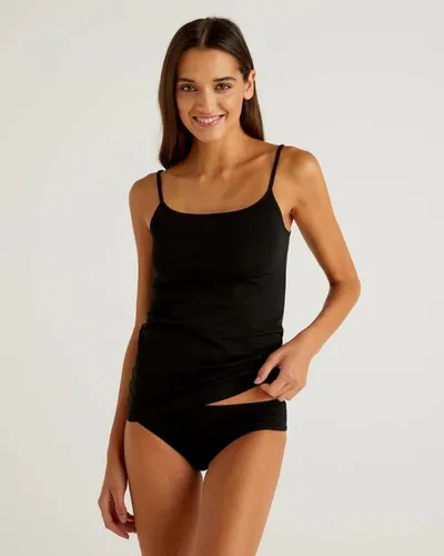 Benetton Ženska majica na bretele 3OP81H139C-100-S, Crna