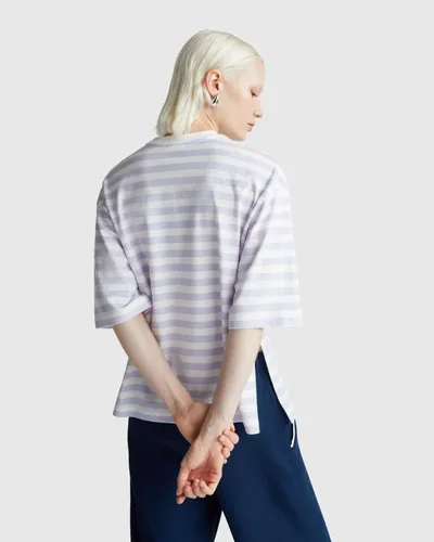 Benetton Ženska majica kratkih rukava 34N1D10AO-63C-M, Lila-bijela