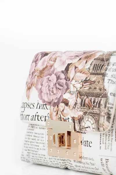 Lovely Bag April - Newspaper Torba, Zlatni Metal