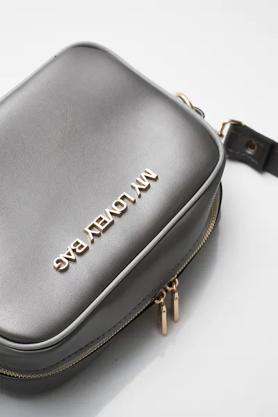 Lovely Bag Brittany - Srebrna Torba, Zlatni Metal