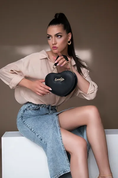 Lovely Bag Adele - Crna Torba, Zlatni Metal
