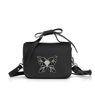Lovely Bag Alexia - Crna Torba, Srebreni Metal
