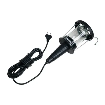 GTV Prenosna radionička lampa 1XE27, IP20 S, 5m kabl, crna