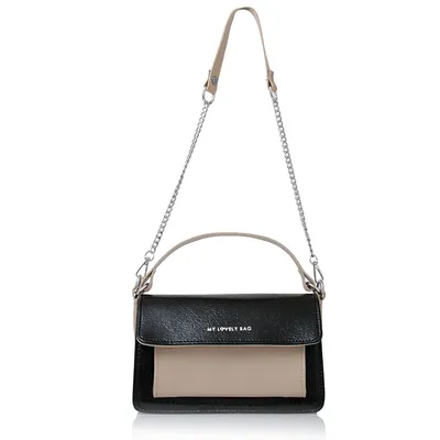 Lovely Bag Destiny - Crno/Bež Torba, Srebreni Metal