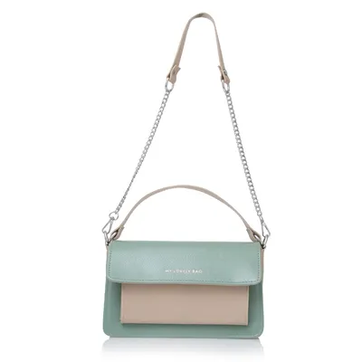 Lovely Bag Destiny - Mint/Bež Torba, Srebreni Metal