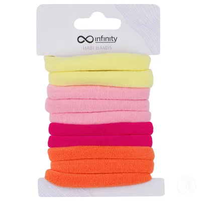 Infinity 10 komada u setu  Gumice za kosu INF358, Višebojne