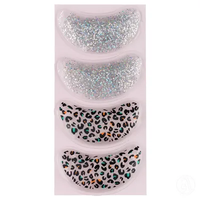 Cala 4 komada u setu  Gel jastučići za predio ispod očiju Hot & Cold Glitter and Animal Print,