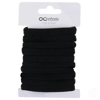 Infinity 10 komada u setu Gumice za kosu INF357, Crne