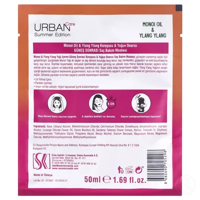 Urban Care Maska Suvu Kosu, monoi ulje i ylang ylang, 50ml