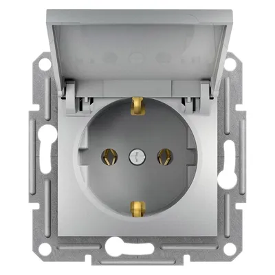 Schneider Electric Utičnica Monofazna Sa Poklopcem, EPH3100161, 16A, Bez Okvira, Siva