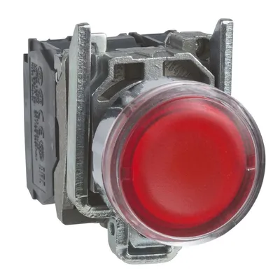 Schneider Electric Taster Svjetleći Sa Povratom XB4BW34B5, Crveni LED Fi 22mm 1NO+1NC 24V AC/DC, Metalni