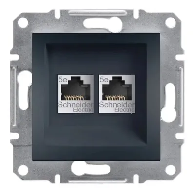 Schneider Electric Utičnica Računarska Dvostruka RJ45, EPH4400171, Bez Okvira, Crna