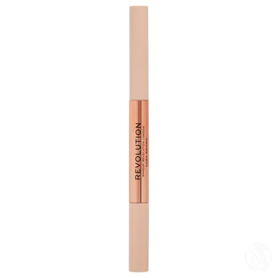 Revolution Olovka i gel za obrve 2u1 Fluffy Brow Duo Dark Brown, 0.12 g + 1 ml
