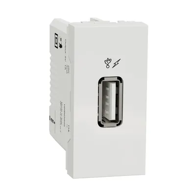 Schneider Electric USB 2.0 Utičnica NU342818, Punjač 1M, Bijela