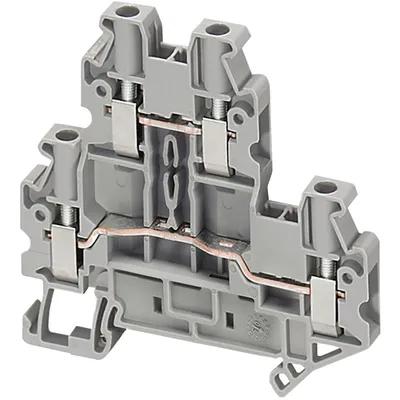 Schneider Electric Vijčana Redna Stezaljka NSYTRV44D, 4mm2, 1x1 Dvostruka, Siva