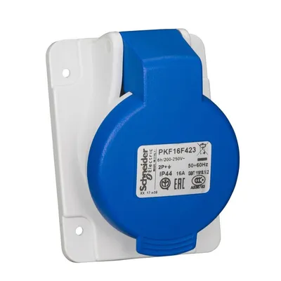 Schneider Electric Industrijska Utičnica PKF16F423, 16A 2P+E Na Panel IP44