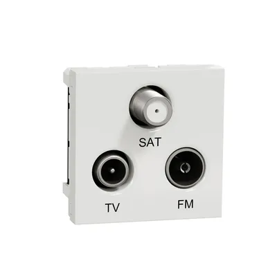 Schneider Electric Utičnica Antenska NU345018, TV/FM/SAT Individualna 2M, Bijela