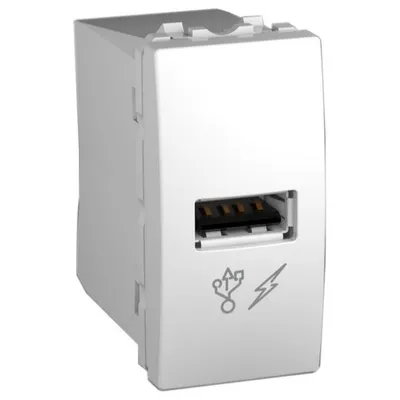 Schneider Electric USB 2.0 Utičnica MGU3.428.18, Punjač 1M Modularna, Bijela