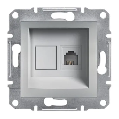 Schneider Electric Utičnica Telefonska RJ11 Sa 4 Kontakta, EPH4100161, Bez Okvira, Siva