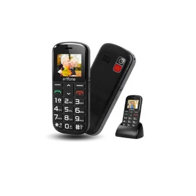 ARTFONE Telefon na tipke CS182, Sa charging dock-om, Crni