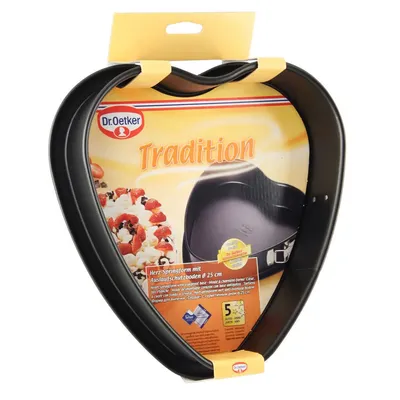 Dr. Oetker Kalup za tortu, 25 cm, Srce, Crni