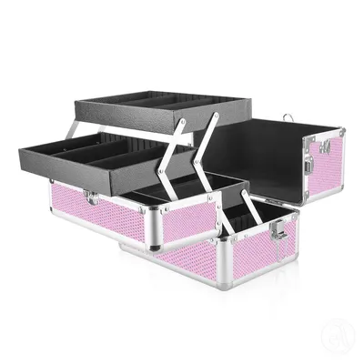 Galaxy Kofer za šminku 1432PG, Gliter, Roze