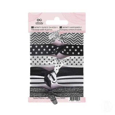 Infinity Set Od 24 Gumica Za Kosu INF065, Šarene