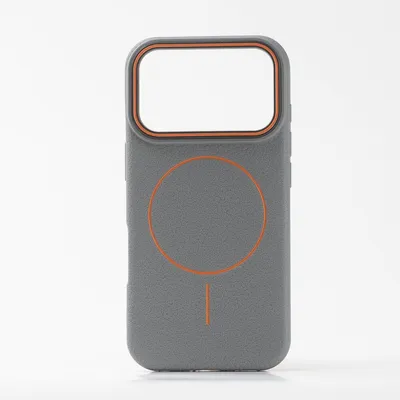 Zaštitna maska za telefon iPhone 17 Pro Max LICHI Leather MagSafe, Siva