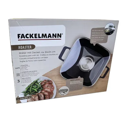 Fackelmann Pekač Roaster s poklopcem, 24x24 cm, Crni