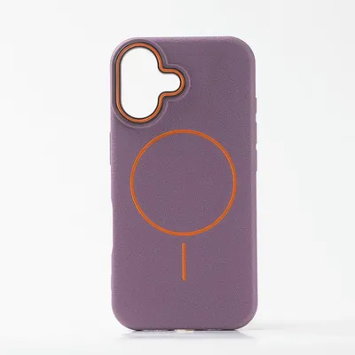 Zaštitna maska za telefon iPhone 17 LICHI Leather MagSafe, Ljubičasta