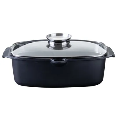 Fackelmann Pekač Roaster s poklopcem, 32x21 cm, Crni