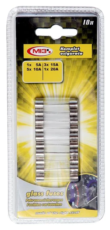 MI3 Set staklenih osigurača, 10 komada