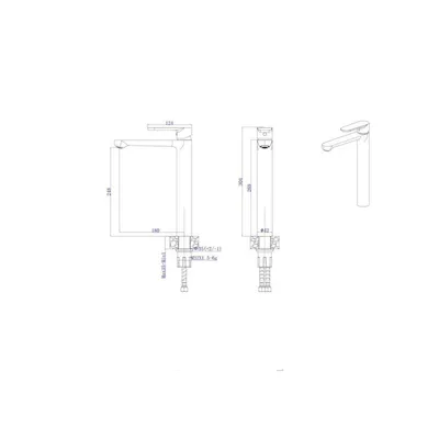 Inter Ceramic Visoka slavina za umivaonik Torino, SS304, Crna