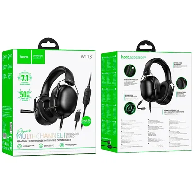 Hoco Slušalice sa mikrofonom W113, gaming, 7.1, USB, Crne