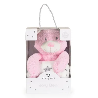 Cangaroo Dekica za bebe sa igračkom Rory medo, 75x90 cm, Roze