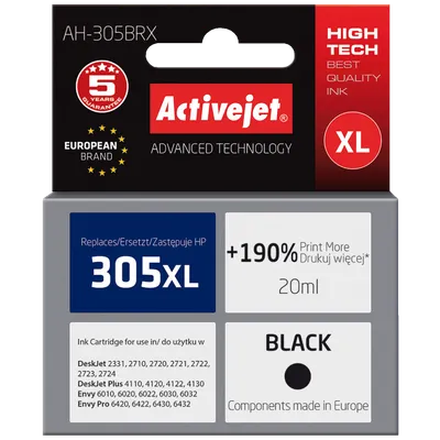 ACTIVEJET Tinta za printer AH-305BRX, HP 305XL, 20ml, Crna