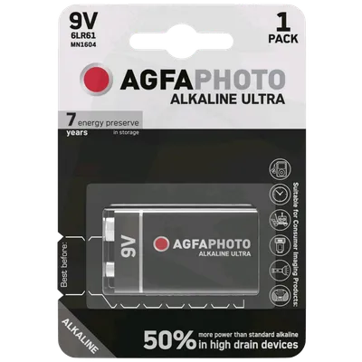 AGFA Alkalna baterija B1, 6LR6, 9V, Blister 1 komad