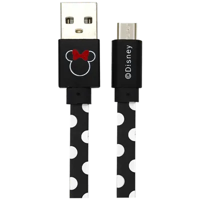 DISNEY USB kabl za smartphone Minnie DOTS Micro, Micro USB, Crni