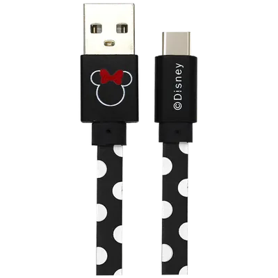 DISNEY USB kabl za smartphone Minnie Dots, Type-C, Crni