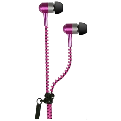 IRRADIO Slušalice stereo sa rajfešlusom JERSEY ZIP P, 3.5 mm, Roze