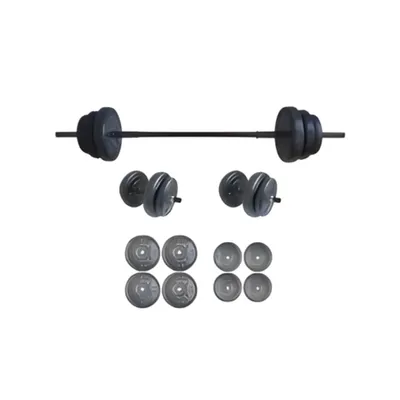 Set tegova Platinum sa šipkom, 35 kg, Crni
