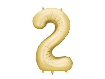 Folijski balon Broj 2 Fb1S-2-019, 86cm, Zlatne boje