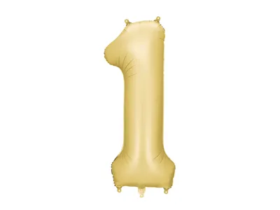 Folijski balon Broj 1 Fb1S-1-019, 86cm, Zlatne boje